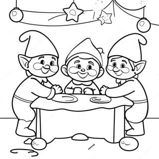 Cheerful Elves In Santa S Workshop Coloring Page 18452-15027