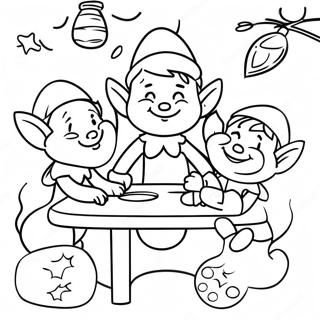 Cheerful Elves In Santa S Workshop Coloring Page 18452-15028