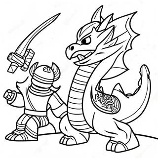 Ninjago Dragon Battle Scene Coloring Page 18462-15038