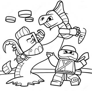 Ninjago Dragon Battle Scene Coloring Page 18462-15039