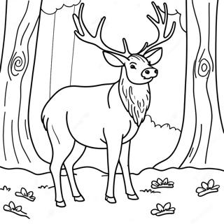 Majestic Elk In A Forest Coloring Page 18472-15050