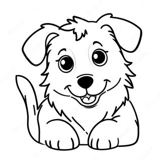 Playful Australian Shepherd Puppy Coloring Page 18482-15054