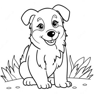 Playful Australian Shepherd Puppy Coloring Page 18482-15055