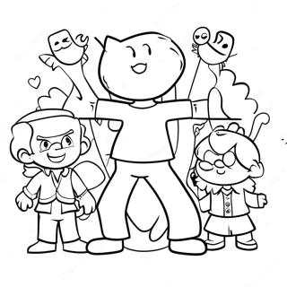 Tbhk Characters In A Fun Scene Coloring Page 18492-15062