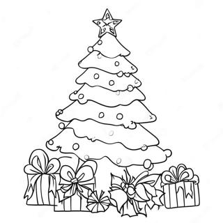 Festive Christmas Tree Coloring Page 18502-15068