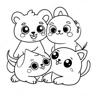 Cute Lol Pets Playing Together Coloring Page 18512-15075