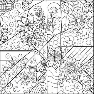 Colorful Patchwork Quilt Coloring Page 18522-15083