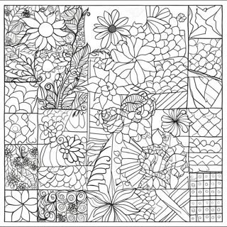 Colorful Patchwork Quilt Coloring Page 18522-15084