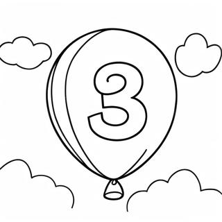 Colorful Number 3 Balloon Coloring Page 18532-15090