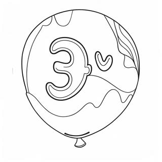 Colorful Number 3 Balloon Coloring Page 18532-15091