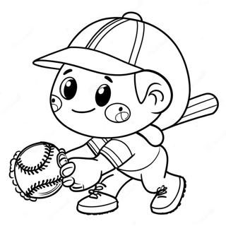 Cute Softball Coloring Pages