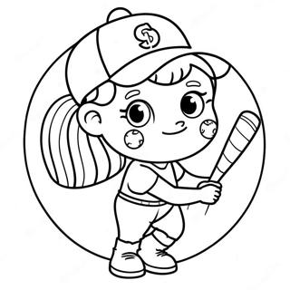 Cute Softball Coloring Page 18551-15102