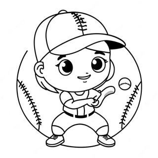 Cute Softball Coloring Page 18551-15103