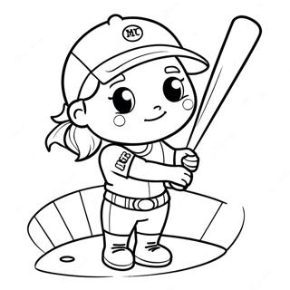 Cute Softball Coloring Page 18551-15104