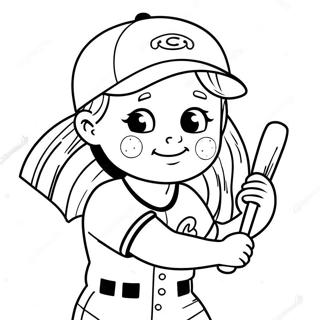 Adorable Softball Player Coloring Page 18552-15106