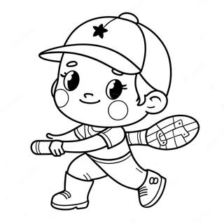 Adorable Softball Player Coloring Page 18552-15108