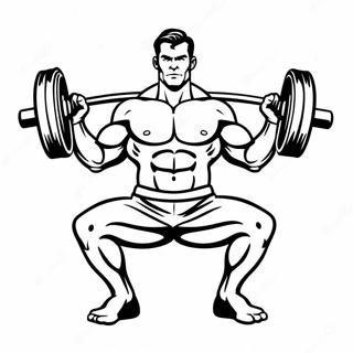 Muscular Man Lifting Weights Coloring Page 18572-15125