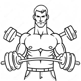 Muscular Man Lifting Weights Coloring Page 18572-15127