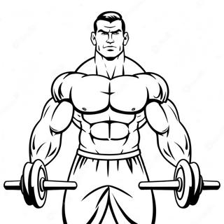 Muscular Man Lifting Weights Coloring Page 18572-15128