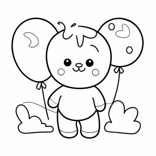 Cute Number 2 With Balloons Coloring Page 18632-15165