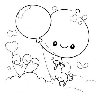 Cute Number 2 With Balloons Coloring Page 18632-15166