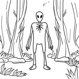 Creepy Enderman In The Forest Coloring Page 18642-15174