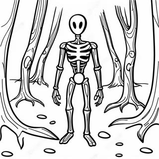 Creepy Enderman In The Forest Coloring Page 18642-15175