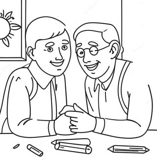 Friendly Conversation Coloring Page 18652-15189