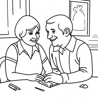 Friendly Conversation Coloring Page 18652-15190