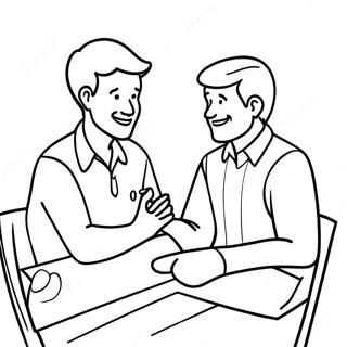 Friendly Conversation Coloring Page 18652-15191