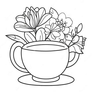 Tea Cup Coloring Pages