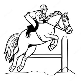 Show Jumping Horse Coloring Page 18733-15247