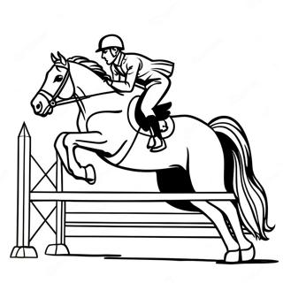 Show Jumping Horse Coloring Page 18733-15248