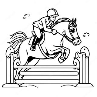 Elegant Show Jumping Horse Coloring Page 18734-15249