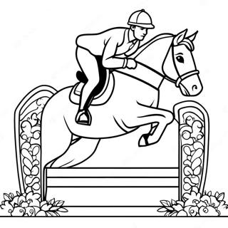 Elegant Show Jumping Horse Coloring Page 18734-15250