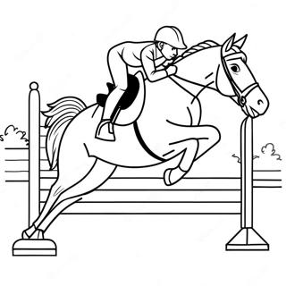 Elegant Show Jumping Horse Coloring Page 18734-15251