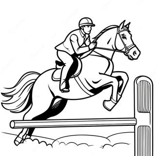 Elegant Show Jumping Horse Coloring Page 18734-15252