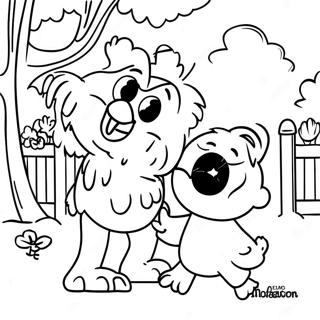 Elmo And Abby Playing In The Park Coloring Page 18744-15267