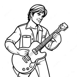 Rock And Roll Guitarist Coloring Page 18763-15270