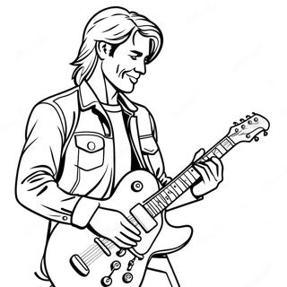 Rock And Roll Guitarist Coloring Page 18763-15271