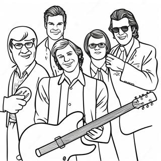 Vintage Rock And Roll Band Coloring Page 18764-15274