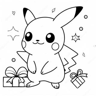 Pikachu Christmas Coloring Pages