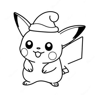 Pikachu Wearing A Santa Hat Coloring Page 1882-1622