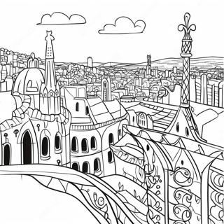 Barcelona Cityscape Coloring Page 18853-15347