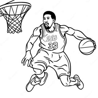 76ers Player Dunking Coloring Page 18864-15351