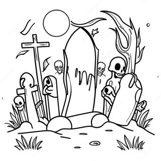 Haunted Graveyard Coloring Page 18894-15382