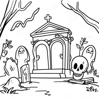 Haunted Graveyard Coloring Page 18894-15383