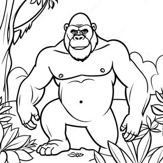 Ivan The Gorilla In A Jungle Coloring Page 18934-15411