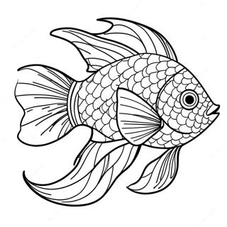 Colorful Beta Fish Swimming Coloring Page 18954-15422