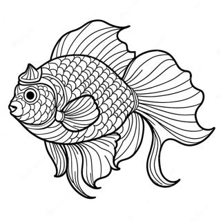 Colorful Beta Fish Swimming Coloring Page 18954-15423